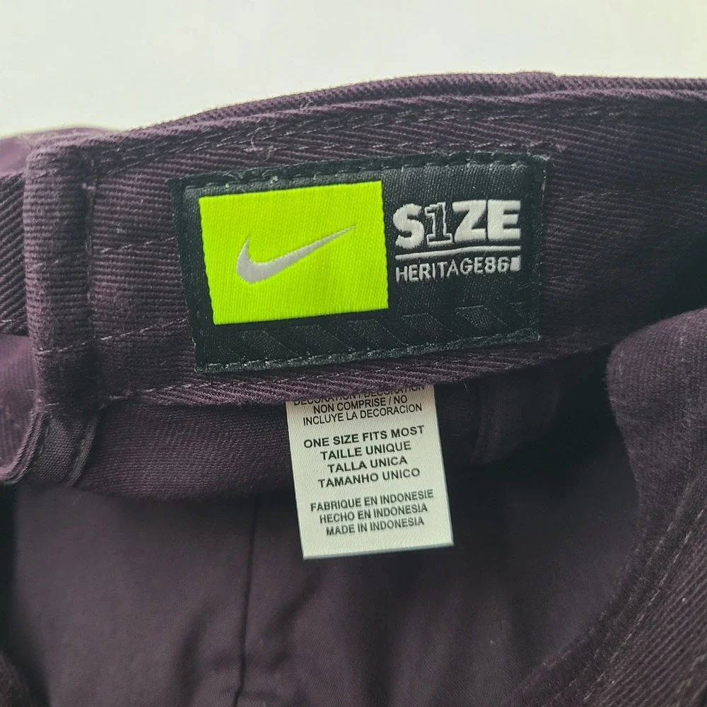 Nike Hat Strapback (Fits Small) Purple Gold Heritage86 Swoosh Logo Casual Cotton